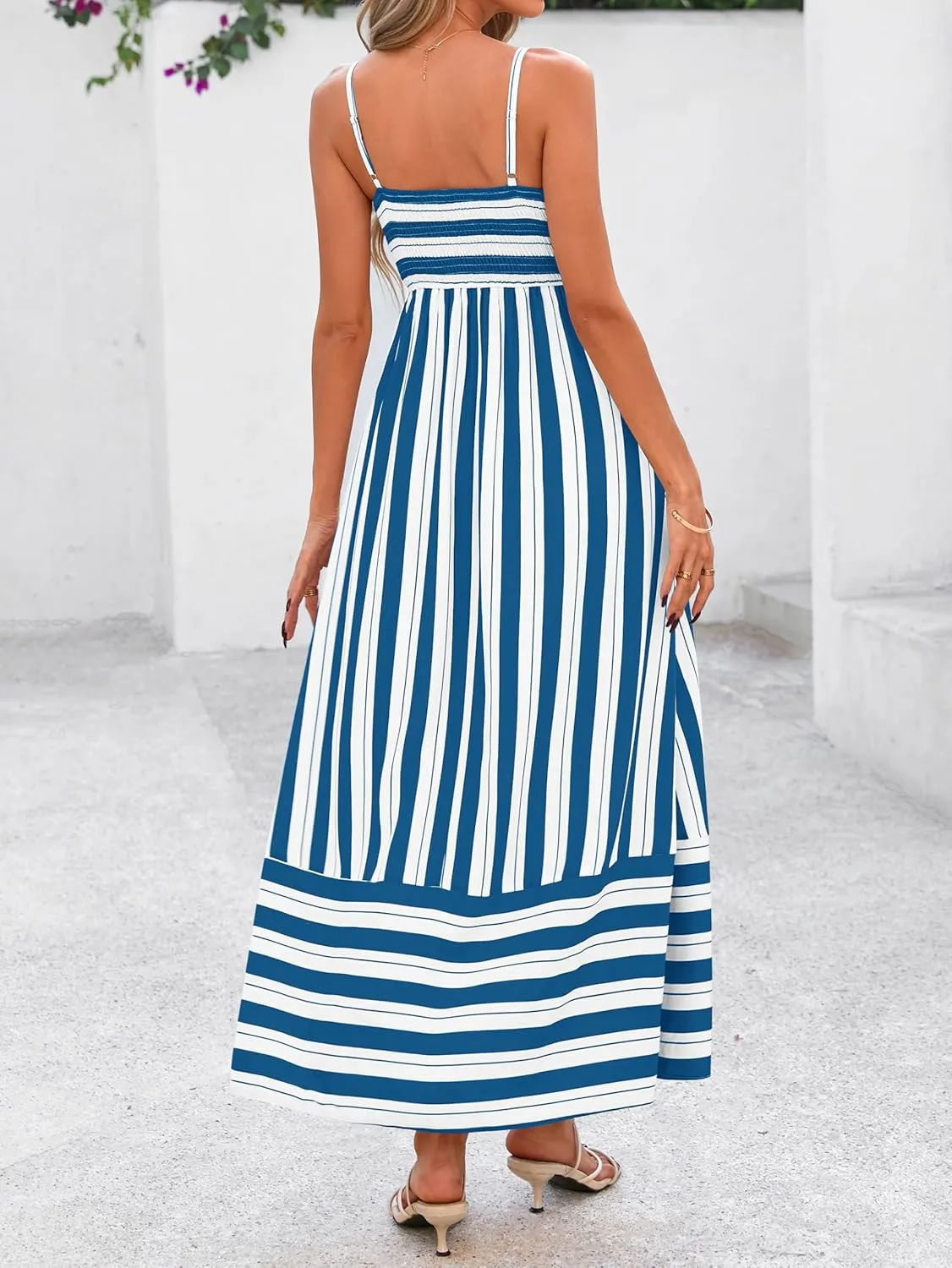 PRETTYGARDEN Summer Dresses for Women 2025 Beach Maxi Dress Spaghetti Strap Floral Boho A Line Wedding Guest Flowy Long Dress