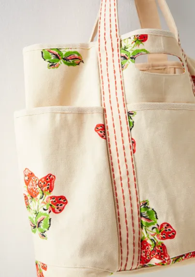 Printed Caravan Tote / Strawberry