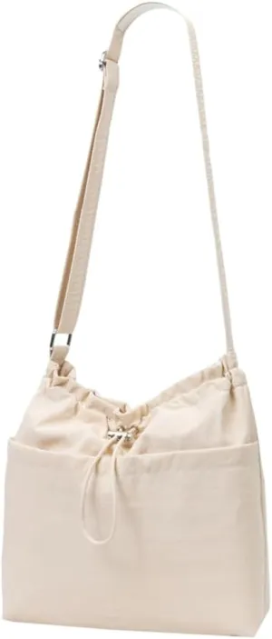 Pure Color Causal Cross Body Bag Drawstring Adjustable Shoulder bags for Women Trendy Tote Bags for Daily Life