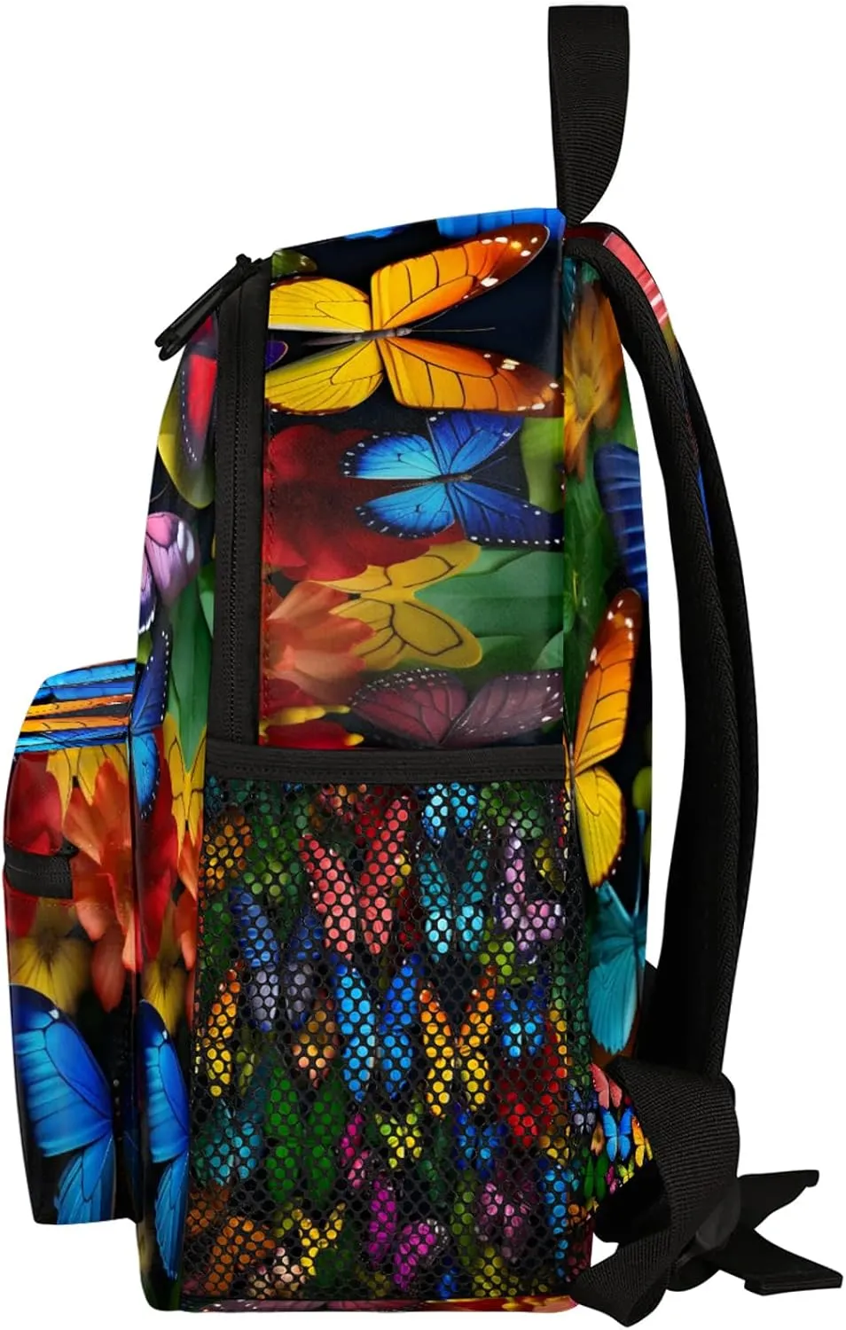 Purple Blue Pink Colored Butterfly Personalized Backpack Bag with Name Lightweight Custom Shoulder Bags Waterproof Casual Backpacks Travel Laptop Bag for Work Picnic 12in