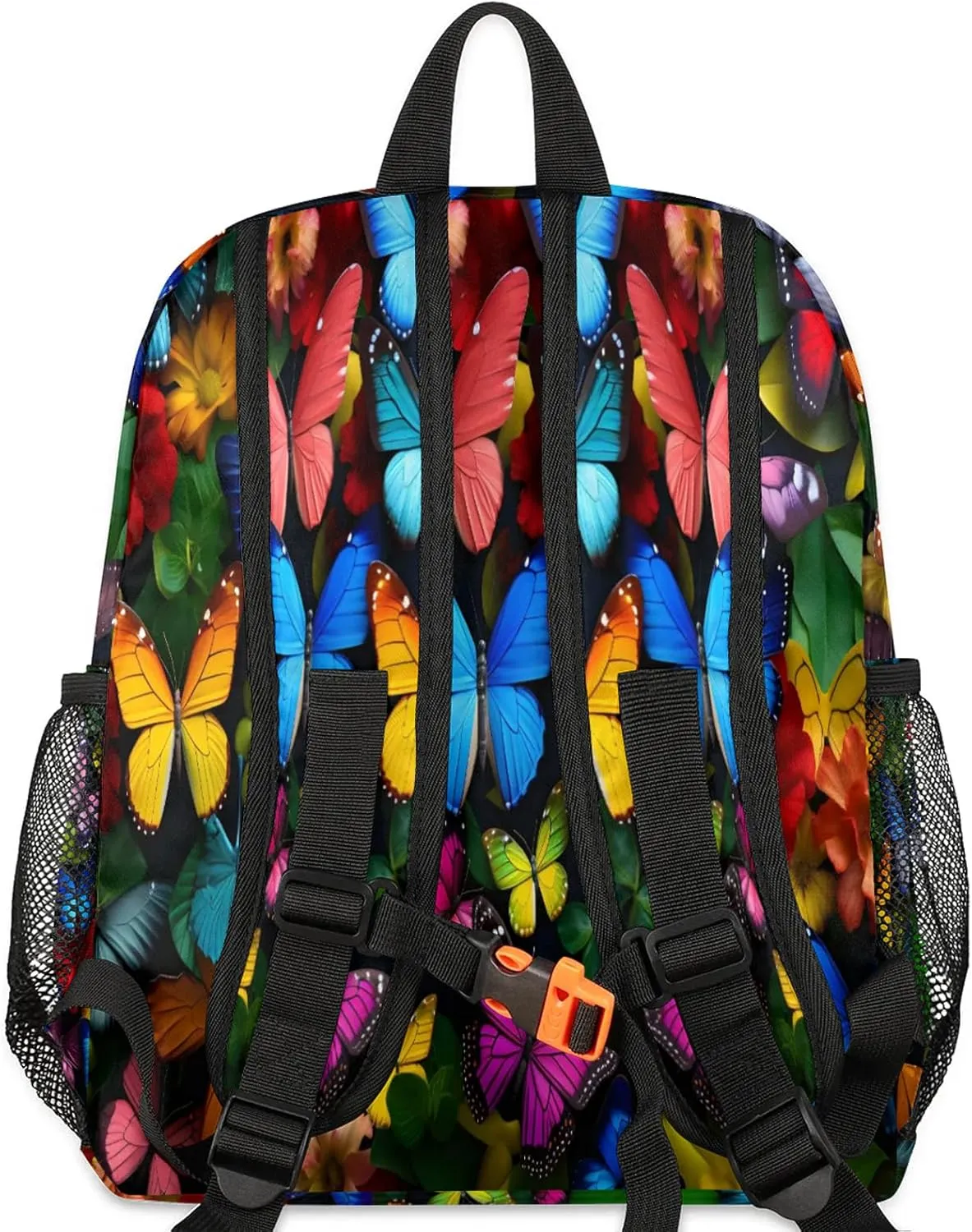 Purple Blue Pink Colored Butterfly Personalized Backpack Bag with Name Lightweight Custom Shoulder Bags Waterproof Casual Backpacks Travel Laptop Bag for Work Picnic 12in