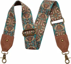 Purse Strap, 2"Cowhide Head Wide Shoulder Strap Adjustable Replacement,Retro Personalized Printing Multi-pattern Crossbody Bag Straps for Handbag,Crossbody Bags,Shoulder Bags(Bohemian style)