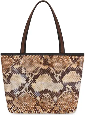 Python Snake Skin Tote Bag Tote Purse for Women with Zipper Womens Handbags for Work Travel