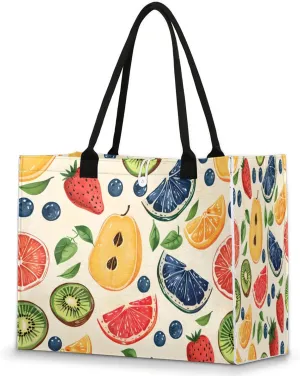 QsirBC Large Tote Bag for Women Men, Travel Beach Bag with Inner Zipper Pocket Snap Closure