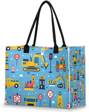QsirBC Large Tote Bag for Women Men, Travel Beach Bag with Inner Zipper Pocket Snap Closure