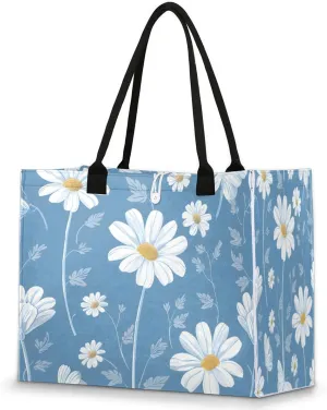 QsirBC Large Tote Bag for Women Men, Travel Beach Bag with Inner Zipper Pocket Snap Closure