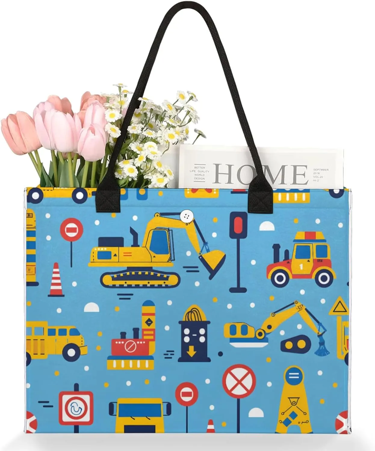 QsirBC Large Tote Bag for Women Men, Travel Beach Bag with Inner Zipper Pocket Snap Closure