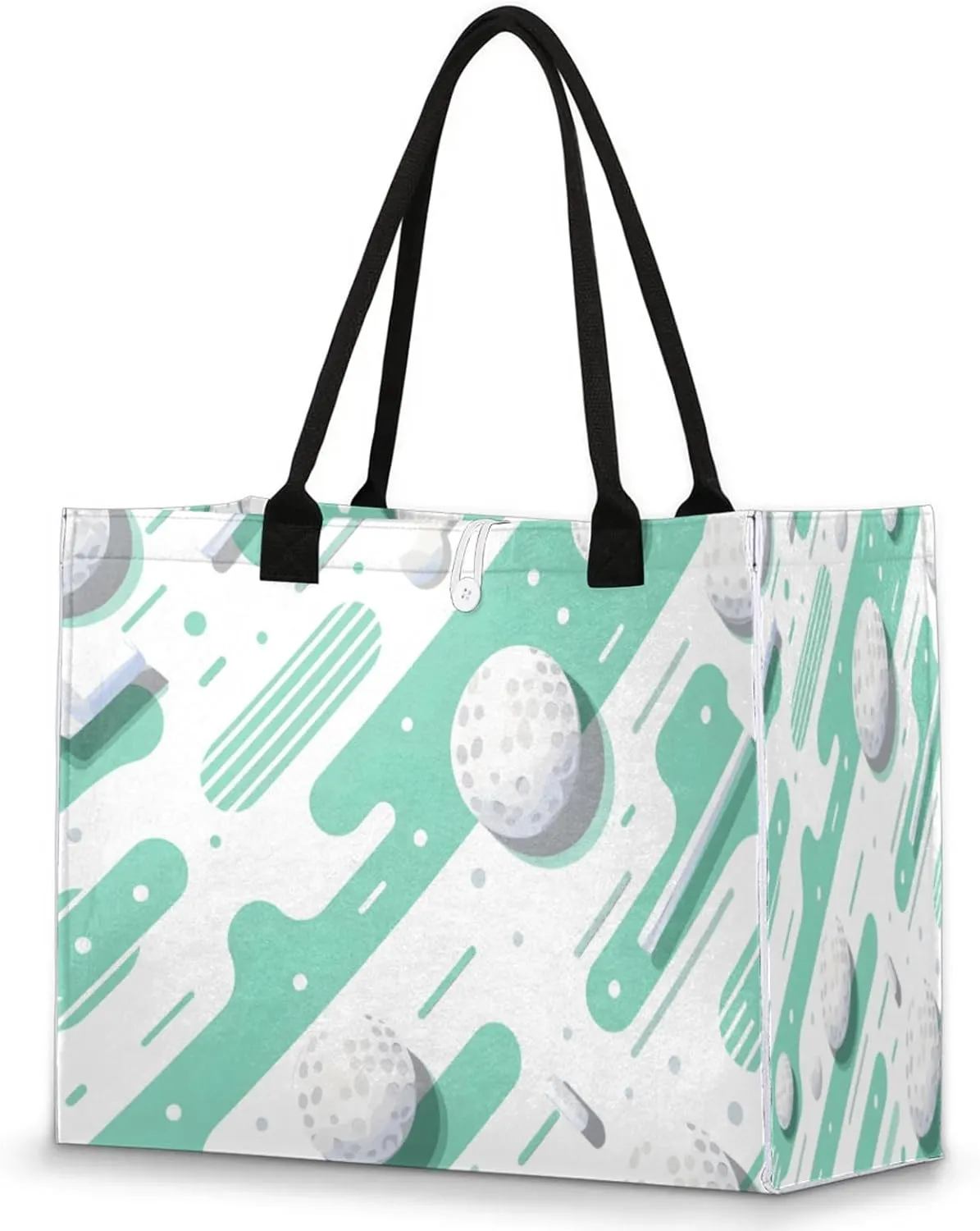 QsirBC Large Tote Bag for Women Men, Travel Beach Bag with Inner Zipper Pocket Snap Closure