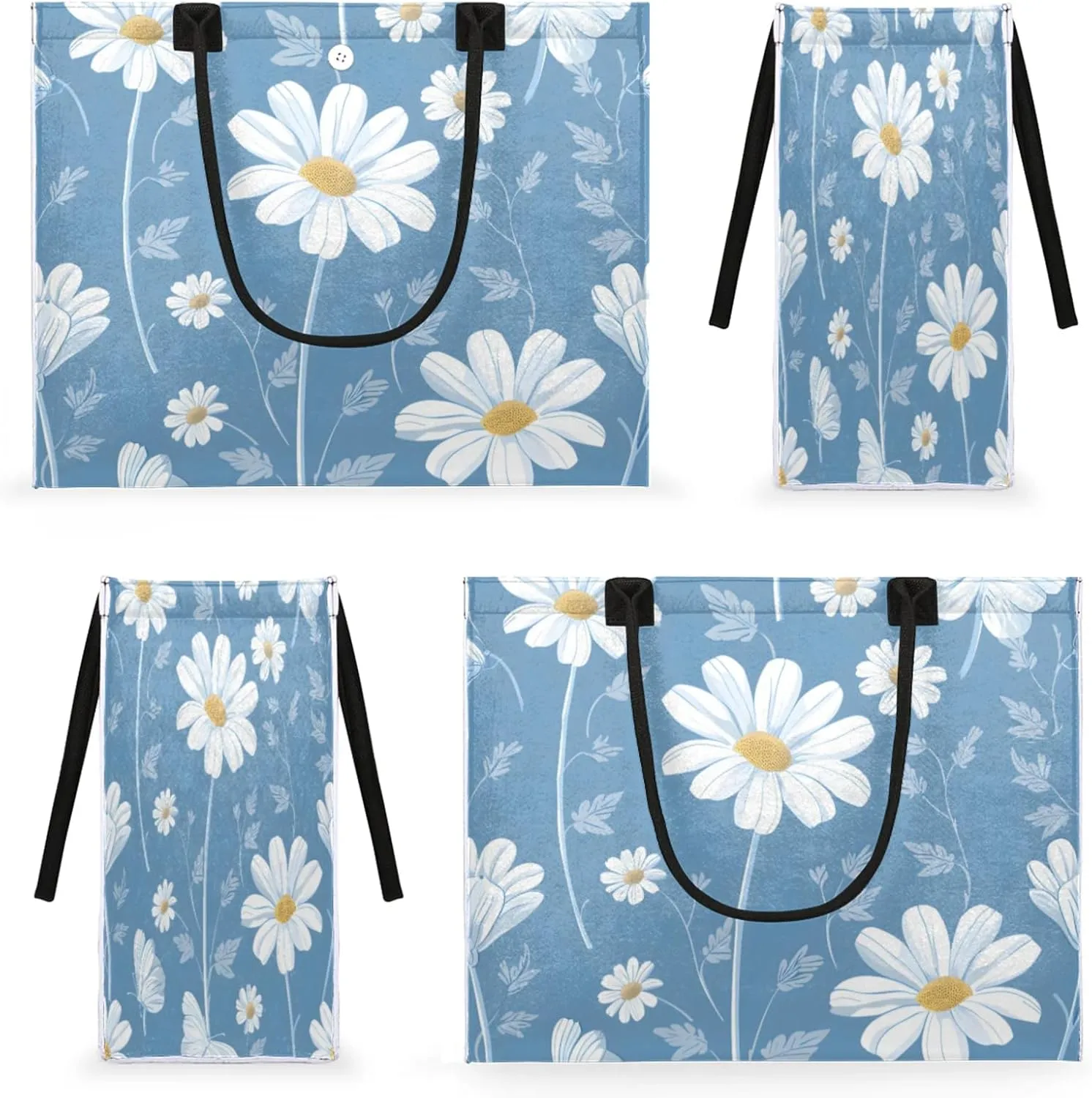 QsirBC Large Tote Bag for Women Men, Travel Beach Bag with Inner Zipper Pocket Snap Closure