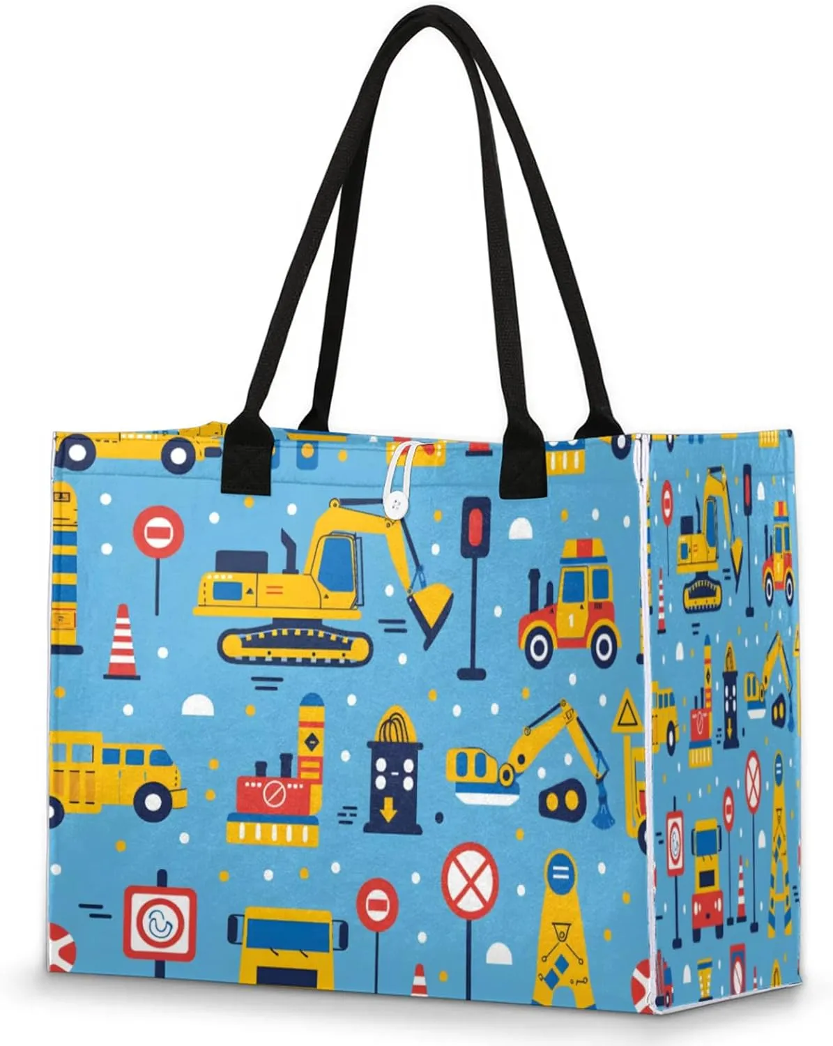 QsirBC Large Tote Bag for Women Men, Travel Beach Bag with Inner Zipper Pocket Snap Closure