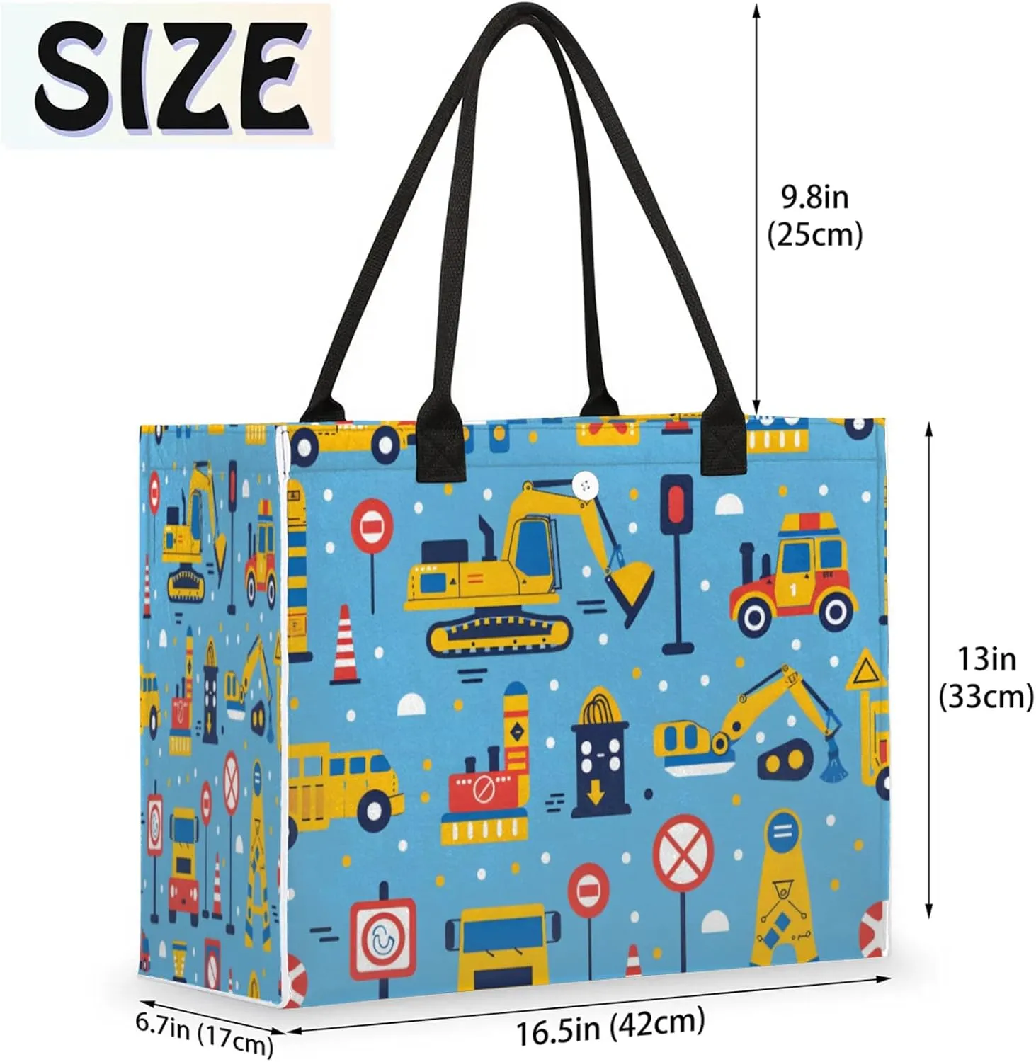 QsirBC Large Tote Bag for Women Men, Travel Beach Bag with Inner Zipper Pocket Snap Closure