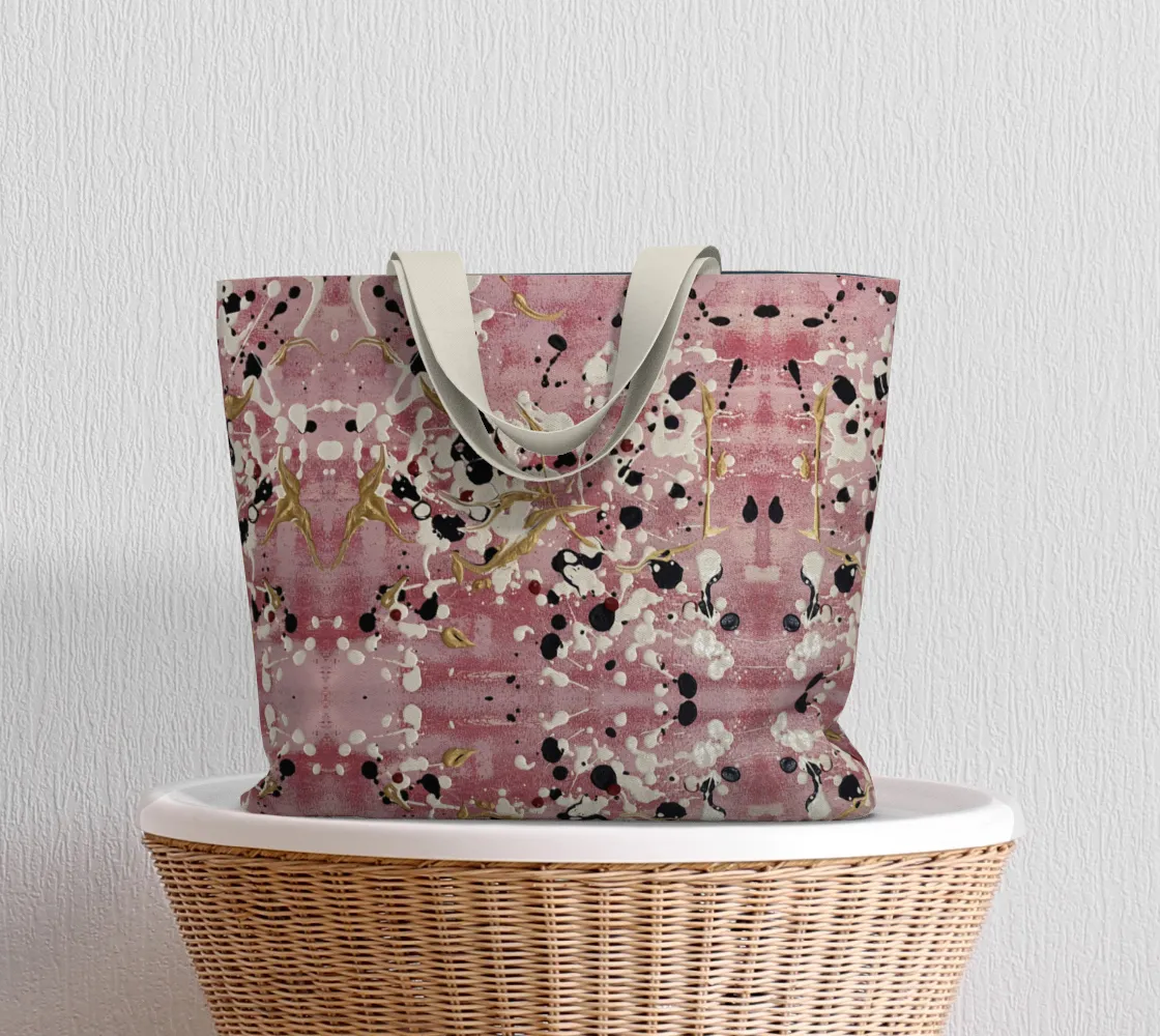 "Cherry Blossoms" Large Tote (Pink, White, Purple)