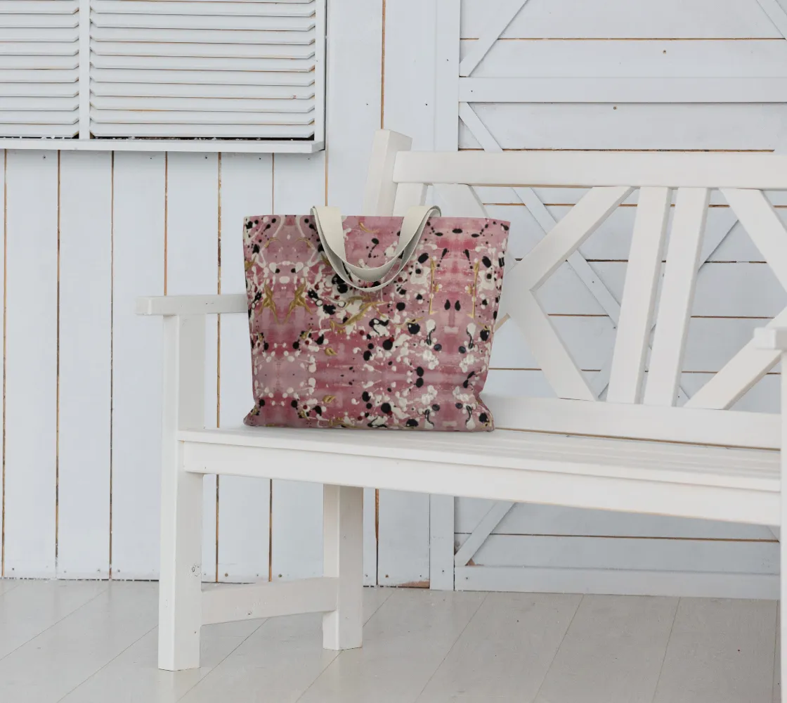 "Cherry Blossoms" Large Tote (Pink, White, Purple)