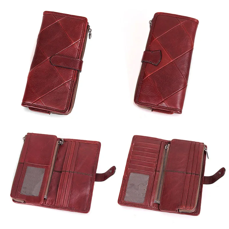 "COBBLER LEGEND" - Genuine Leather Women's Diamond Patterned Handmade Purse