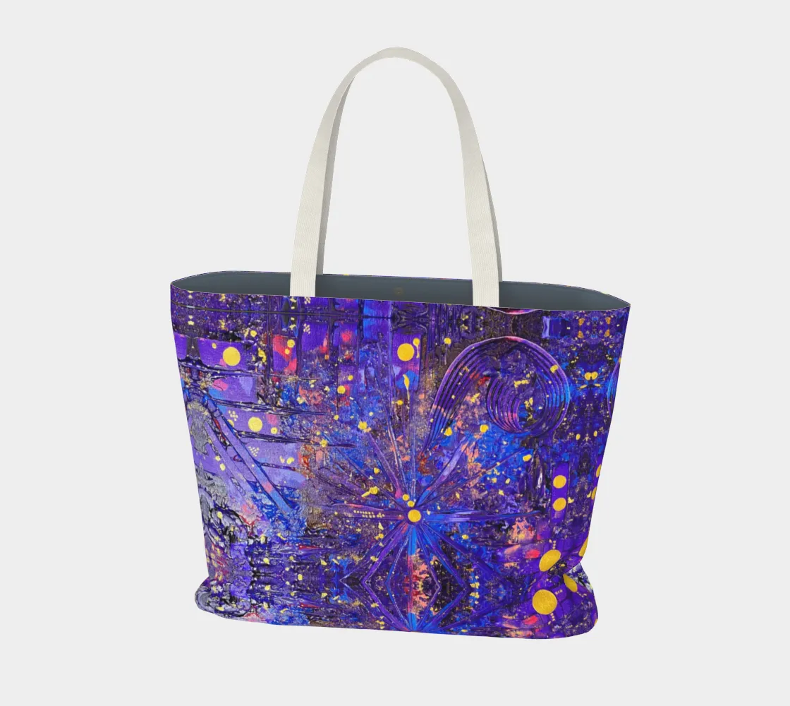 "Interstellar" Large Tote (Purple, Blue, Pink, Gold)