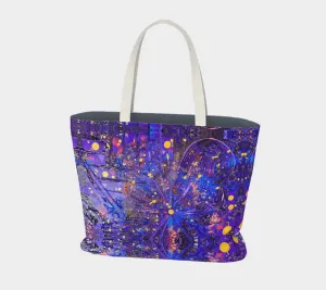 "Interstellar" Large Tote (Purple, Blue, Pink, Gold)
