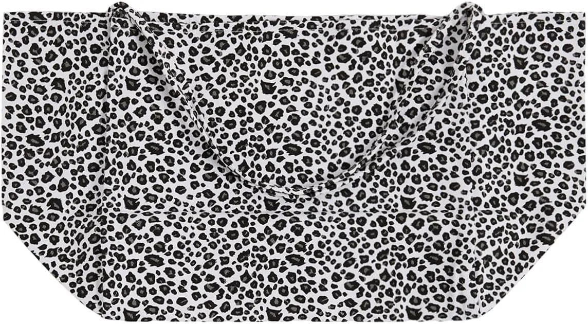 QWINEE Women's Leopard Print Shoulder Bag Large Capacity Cheetah Print Large Tote Bag Travel Handbag