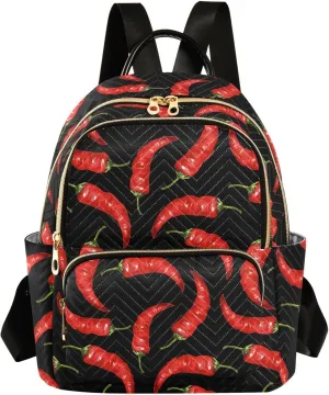 Red Chili Peppers Backpack Purse for Women Fashion Small Mini Backpack Daypacks Purse Sports Hiking Ladies Daypack,M