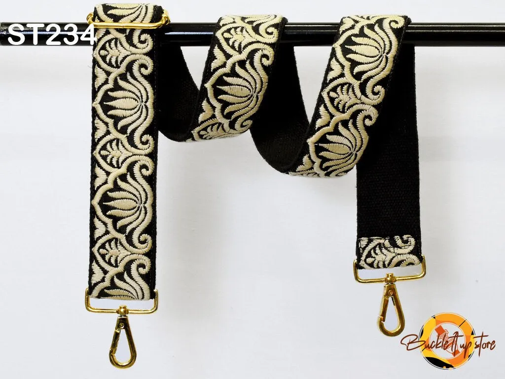 Replacement Guitar Strap Gift Sister Embroidered Purse Strap Boho Crossbody Strap for Purses Messenger Bag Embroidery Custom Handbag Strap