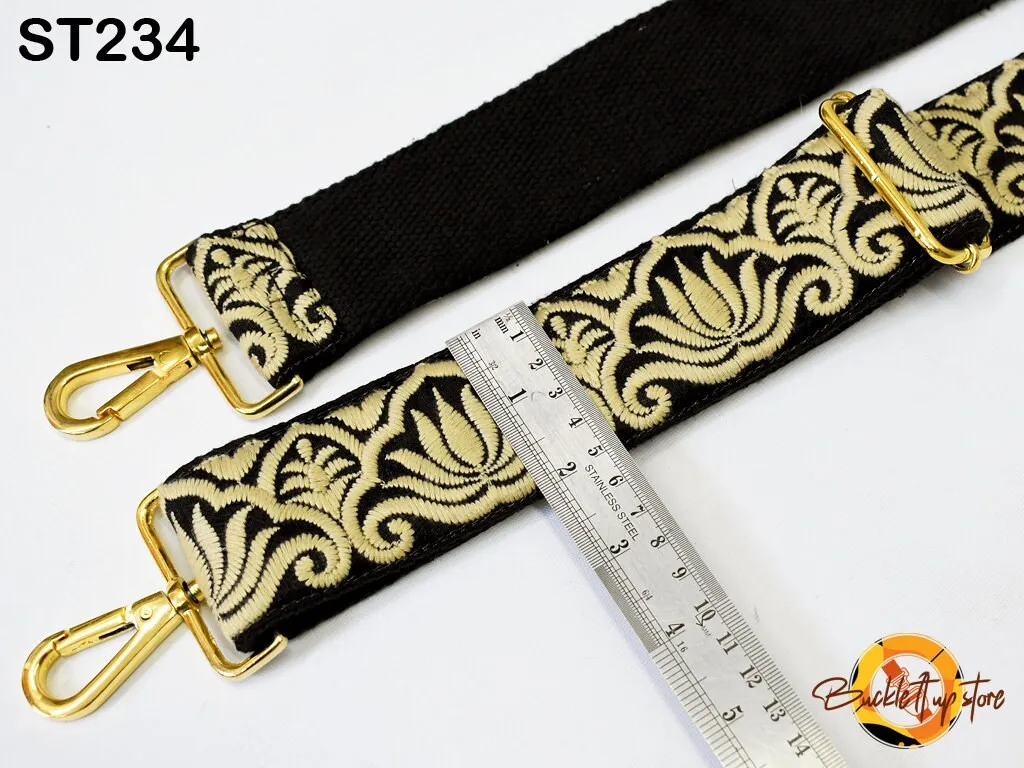 Replacement Guitar Strap Gift Sister Embroidered Purse Strap Boho Crossbody Strap for Purses Messenger Bag Embroidery Custom Handbag Strap