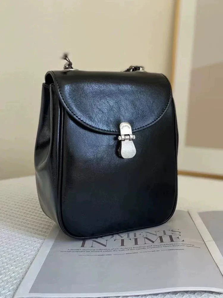 Retro Chain Leather Backpack