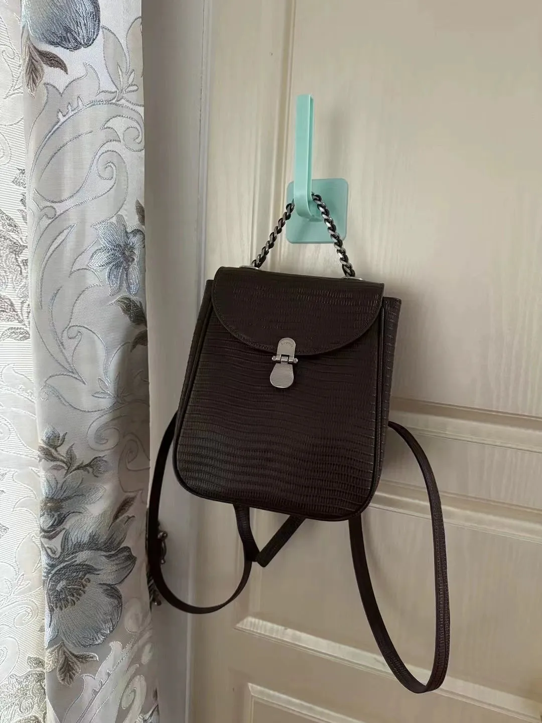 Retro Chain Leather Backpack