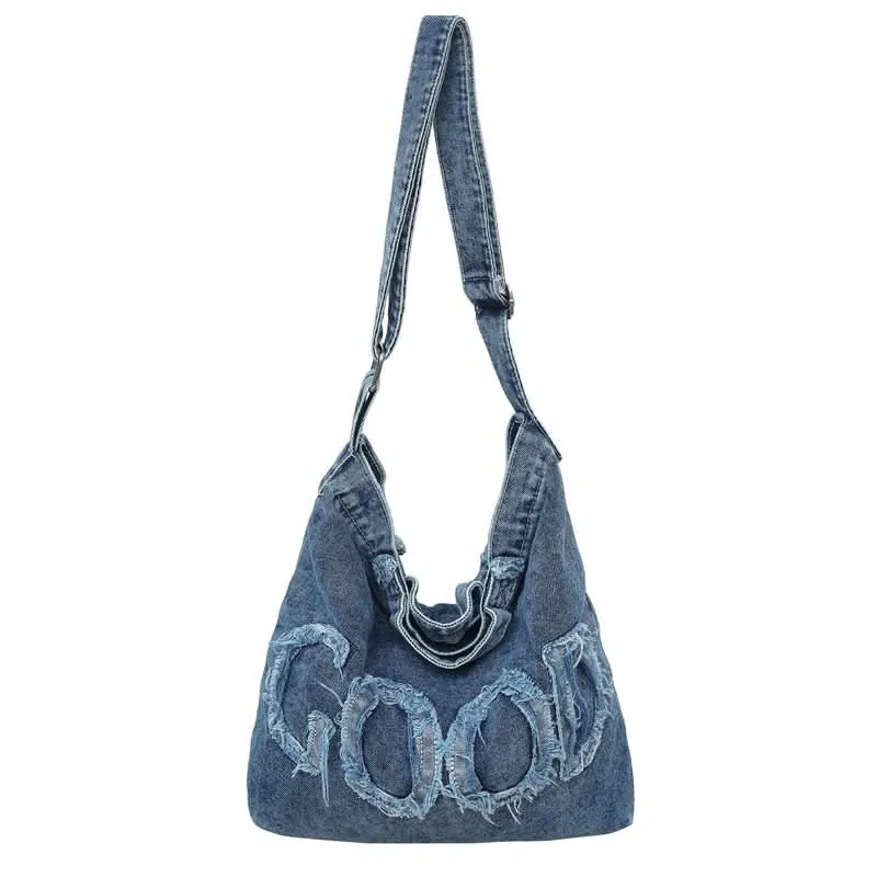 Retro Denim Messenger Bag – Casual Canvas Shoulder Bag for Women