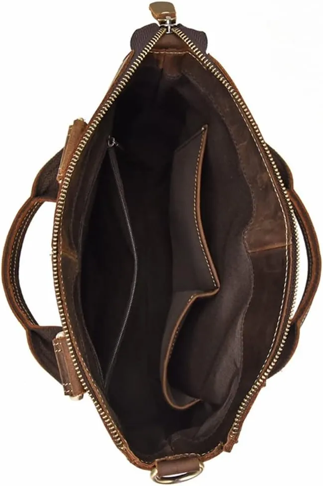 Retro Men's Handbag Men And Women Universal Shoulder Bag Crossbody Bag Leather Briefcase