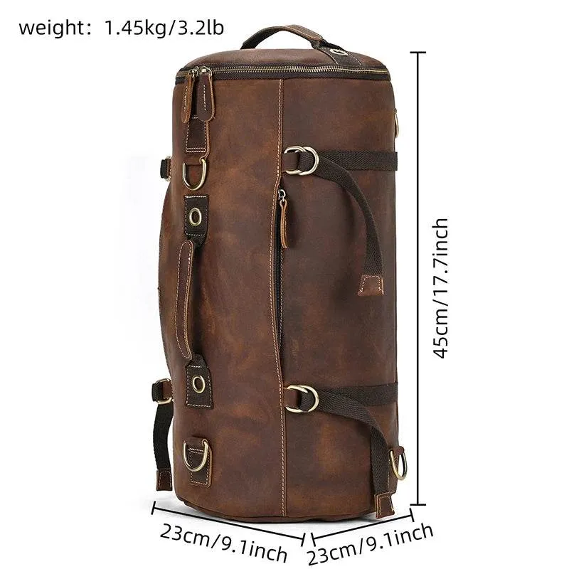 Retro Style Leather Backpack Travel Bag Men’s Motorcycle Handbag