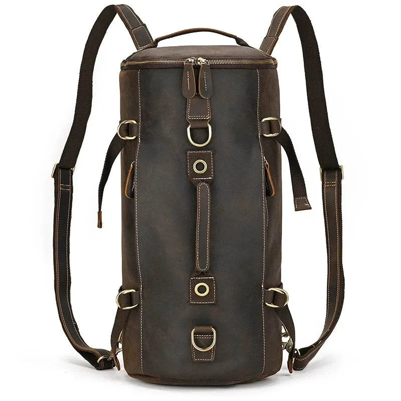 Retro Style Leather Backpack Travel Bag Men’s Motorcycle Handbag