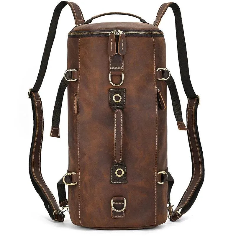 Retro Style Leather Backpack Travel Bag Men’s Motorcycle Handbag