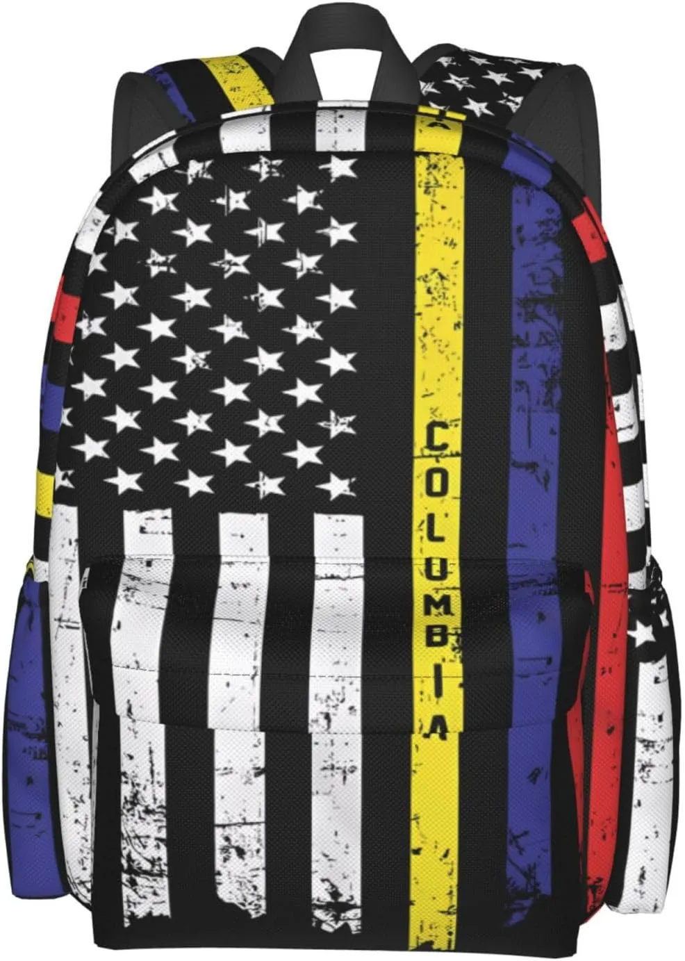 Retro Vintage Colombian American Flag Large Travel Backpack Casual Backpacks Laptop Daypack Working Rucksack Lightweight Back Pack Sports Bag with Adjustable Shoulder Strap