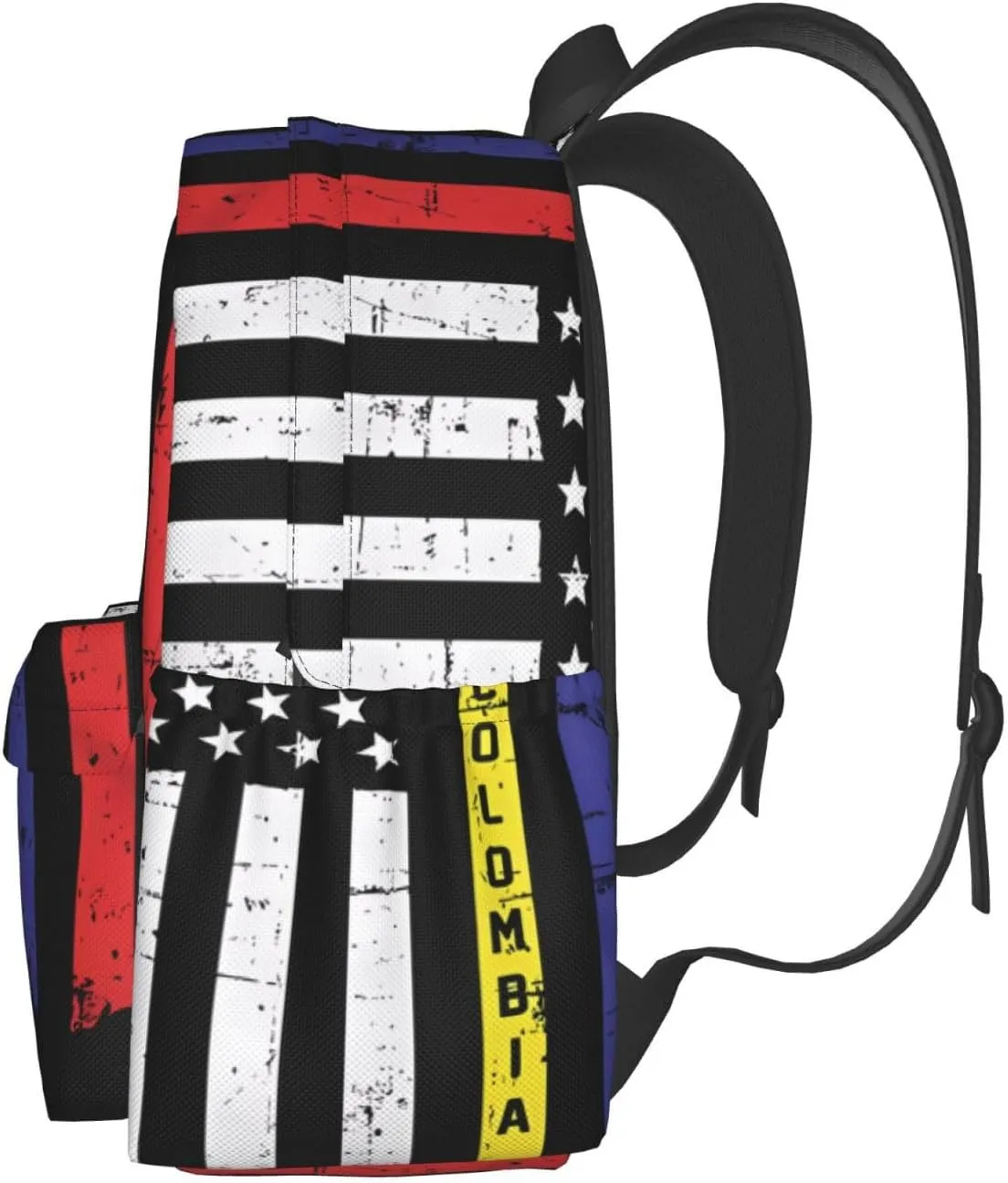 Retro Vintage Colombian American Flag Large Travel Backpack Casual Backpacks Laptop Daypack Working Rucksack Lightweight Back Pack Sports Bag with Adjustable Shoulder Strap