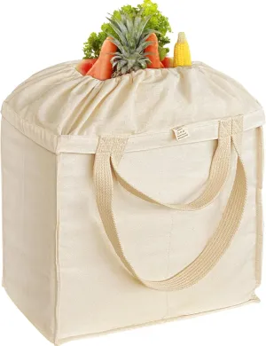 Reusable Grocery Bags - Canvas Tote Bag for Shopping Groceries with Handles, XL Set, Heavy Duty, Foldable, Washable