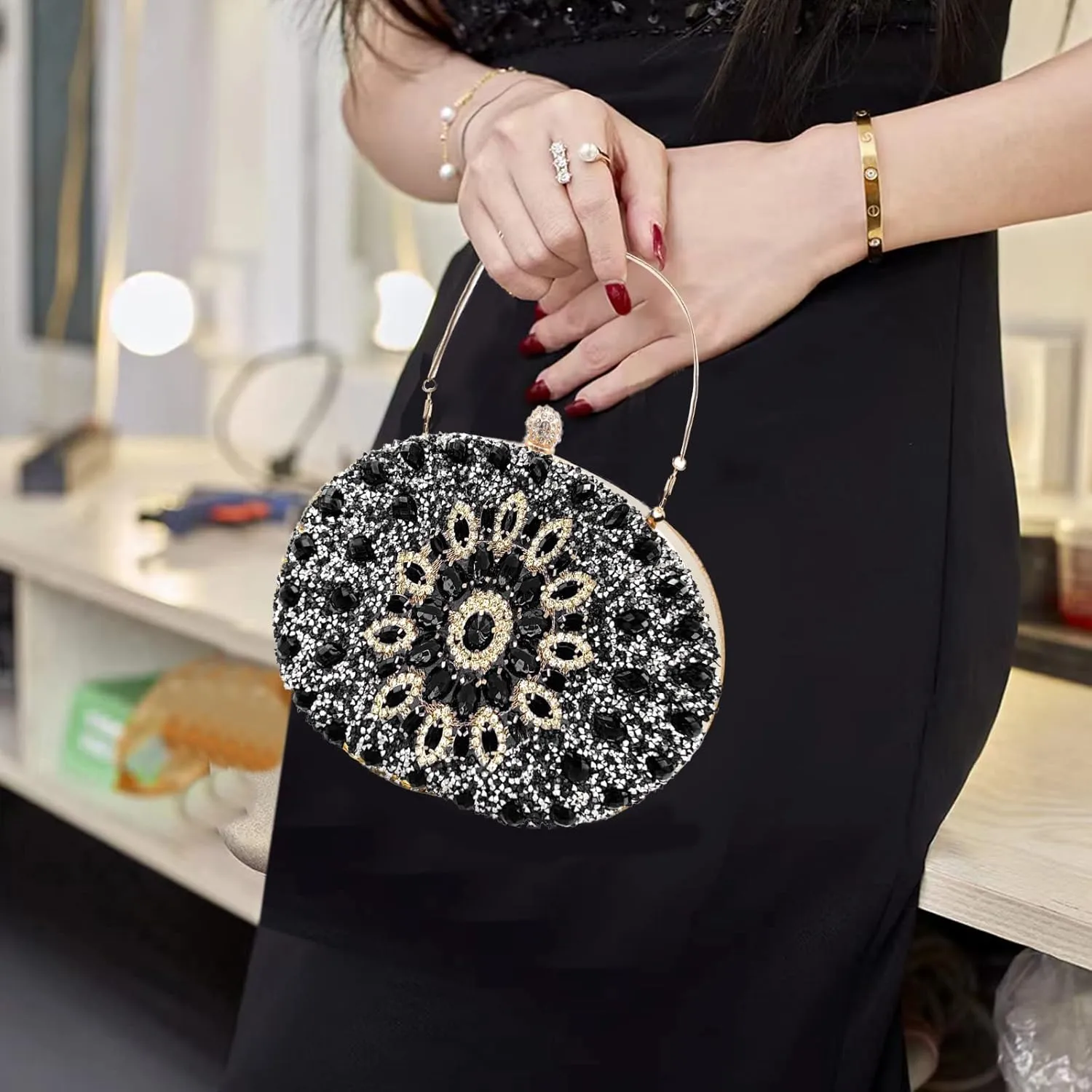 Rhinestone Evening Clutch Purses for Women Wedding Clutch Party Purse Bridal Diamonds Prom Cocktail Handbags