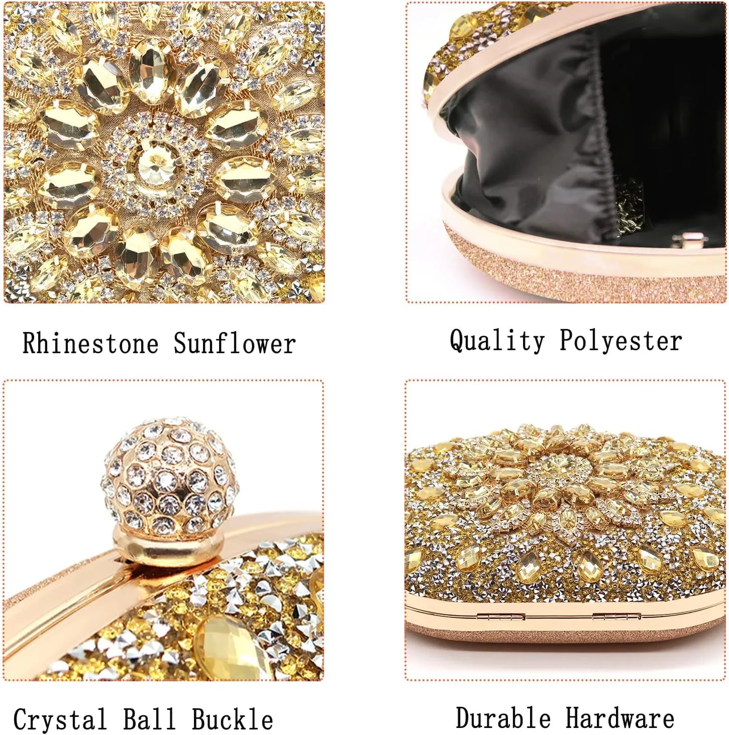 Rhinestone Evening Clutch Purses for Women Wedding Clutch Party Purse Bridal Diamonds Prom Cocktail Handbags