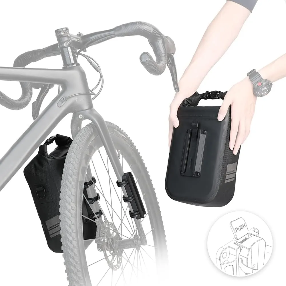 Rhinowalk Bike Front Fork Bag Waterproof Bike Pannier Bag Saddle Bag Shoulder Bag 6L for E-Scooter Mountain Bike Accessories