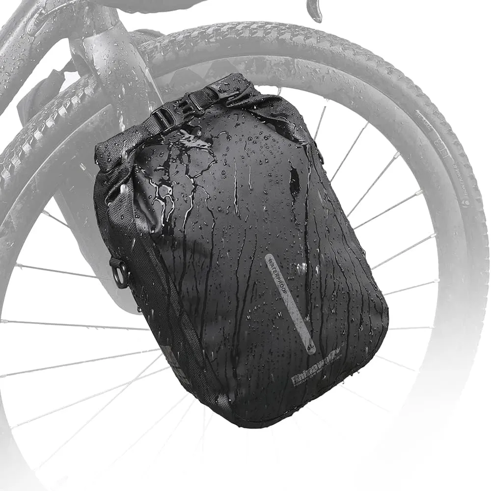 Rhinowalk Bike Front Fork Bag Waterproof Bike Pannier Bag Saddle Bag Shoulder Bag 6L for E-Scooter Mountain Bike Accessories