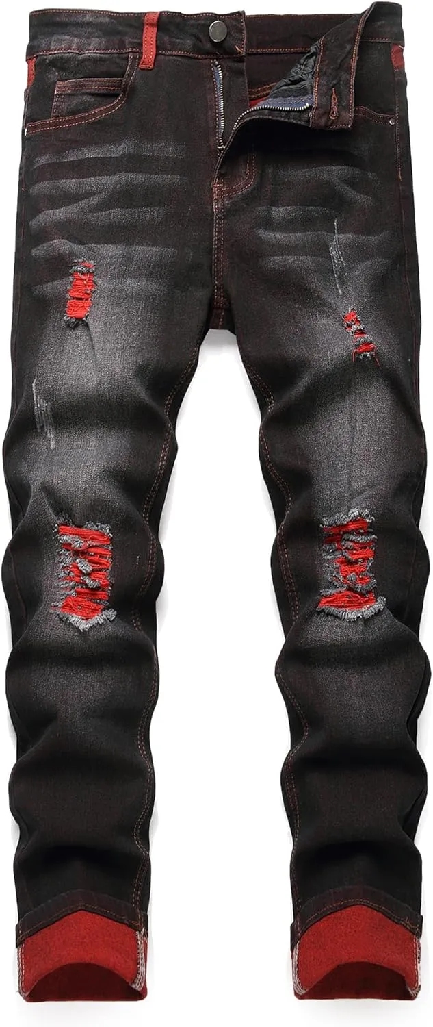 Ripped Stretch Slim Fit Denim
