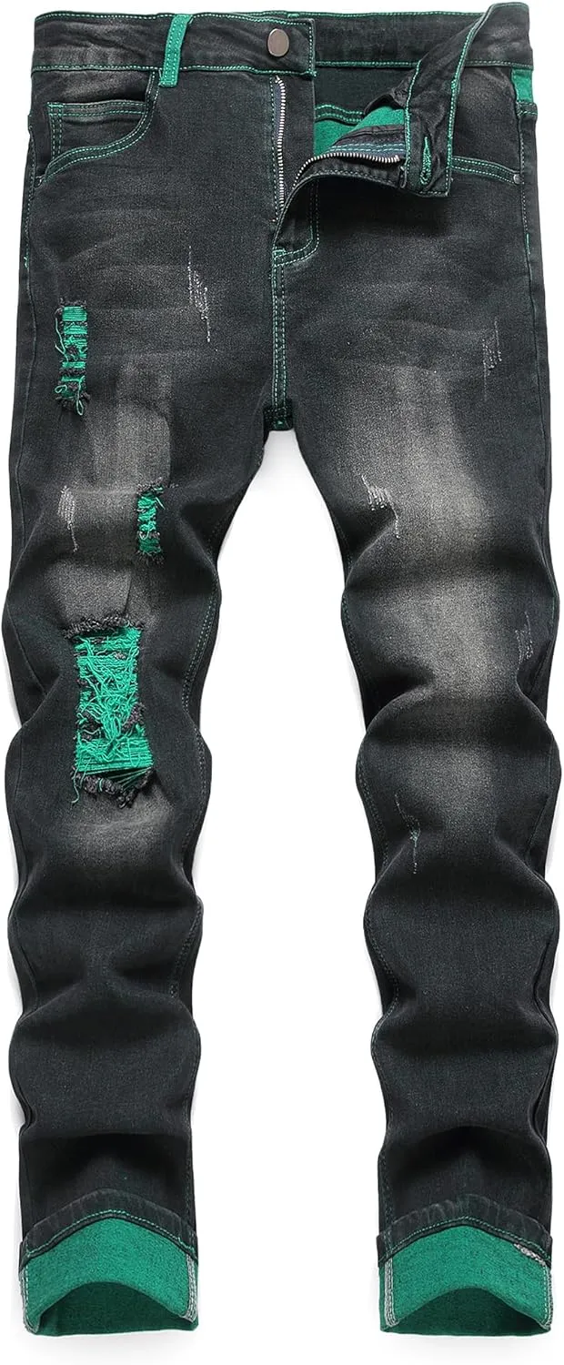 Ripped Stretch Slim Fit Denim