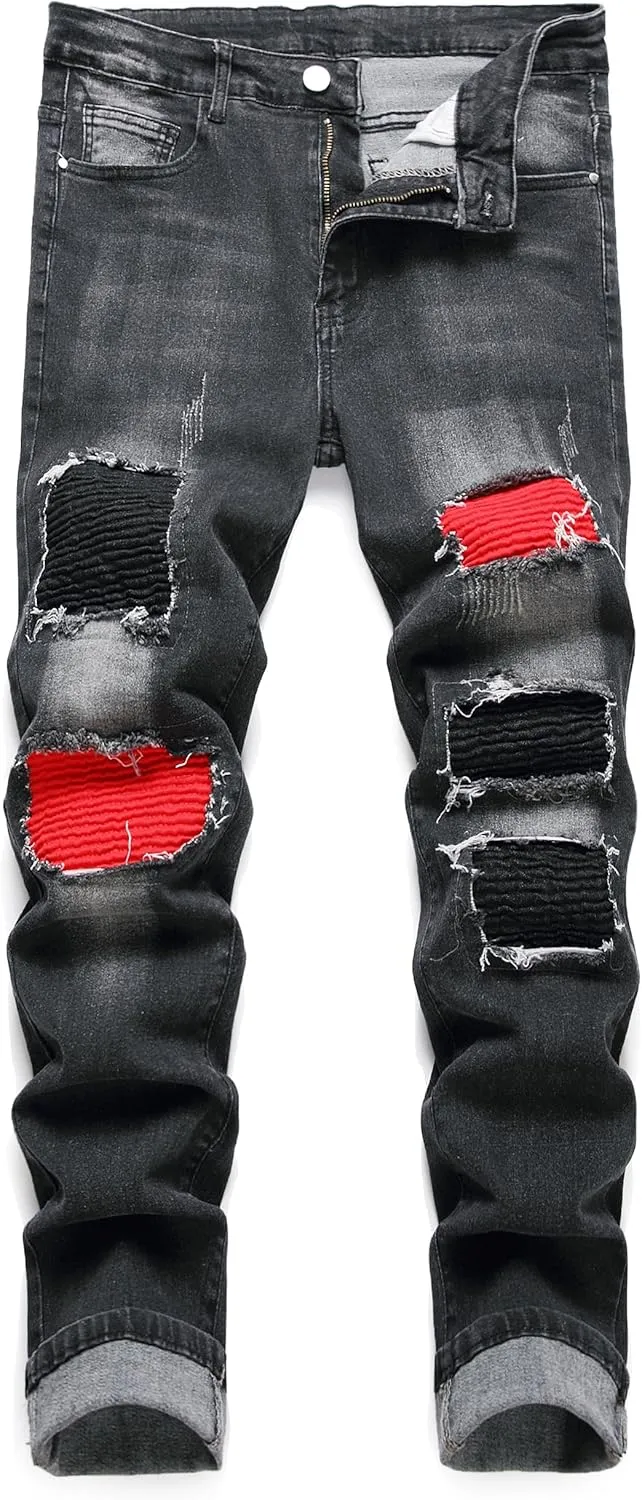 Ripped Stretch Slim Fit Denim