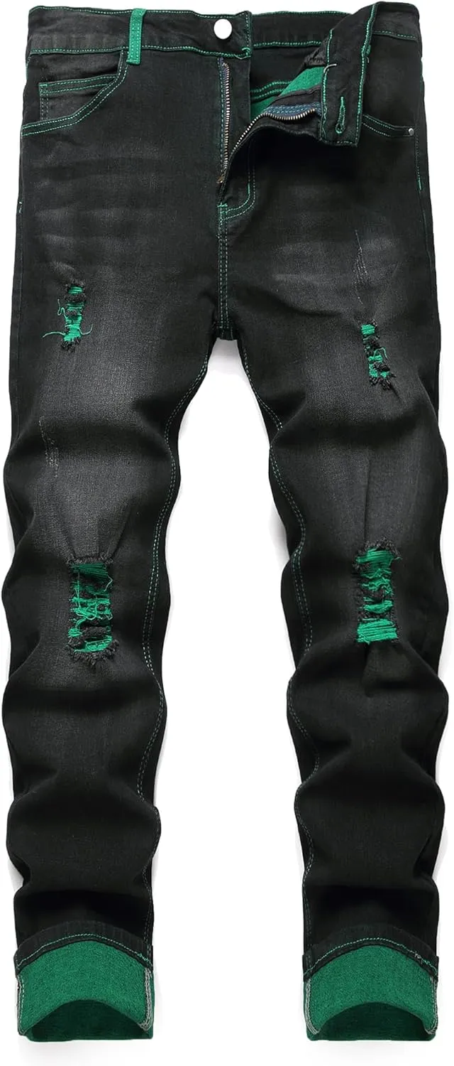 Ripped Stretch Slim Fit Denim