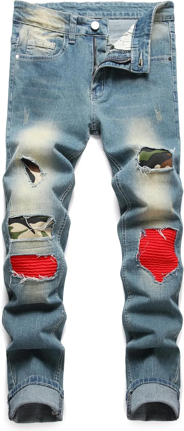 Ripped Stretch Slim Fit Denim