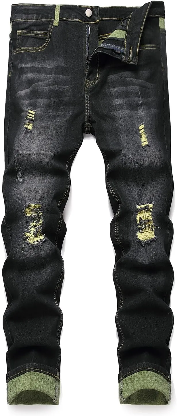 Ripped Stretch Slim Fit Denim