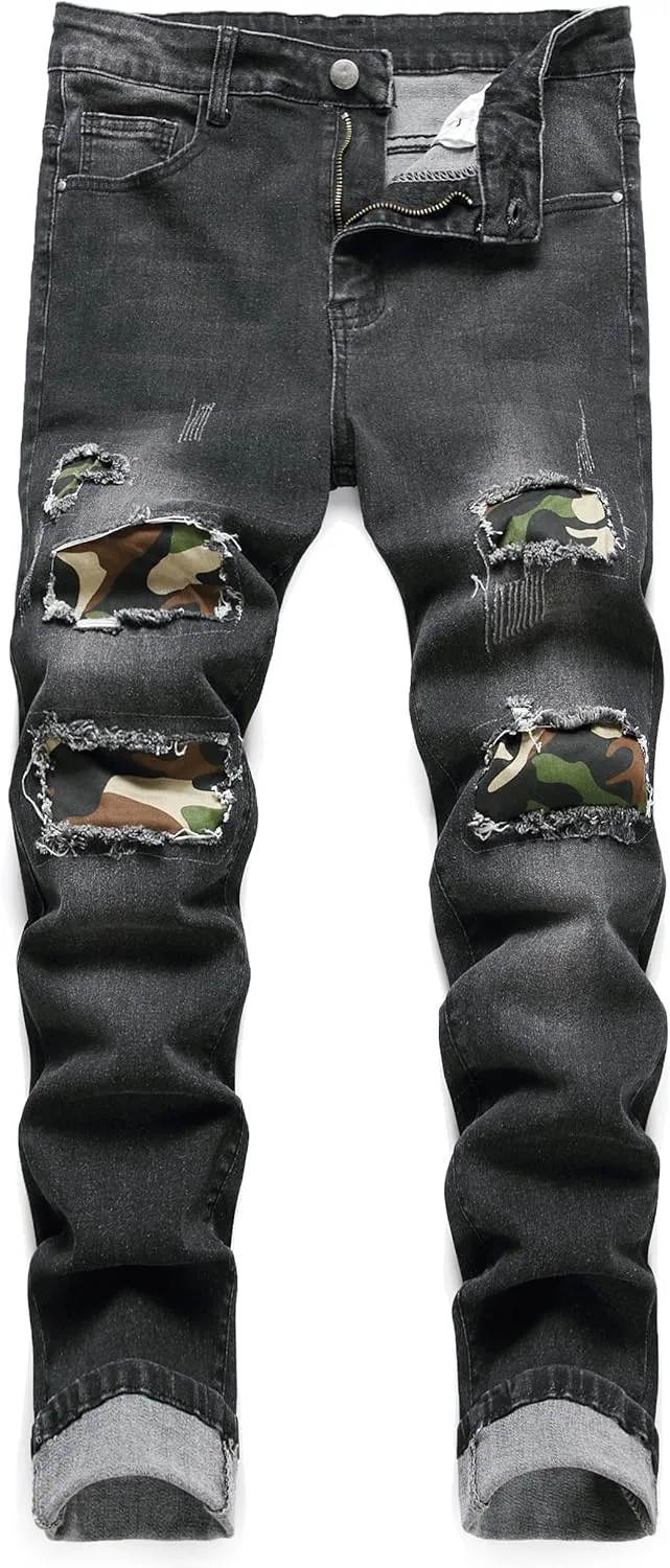 Ripped Stretch Slim Fit Denim