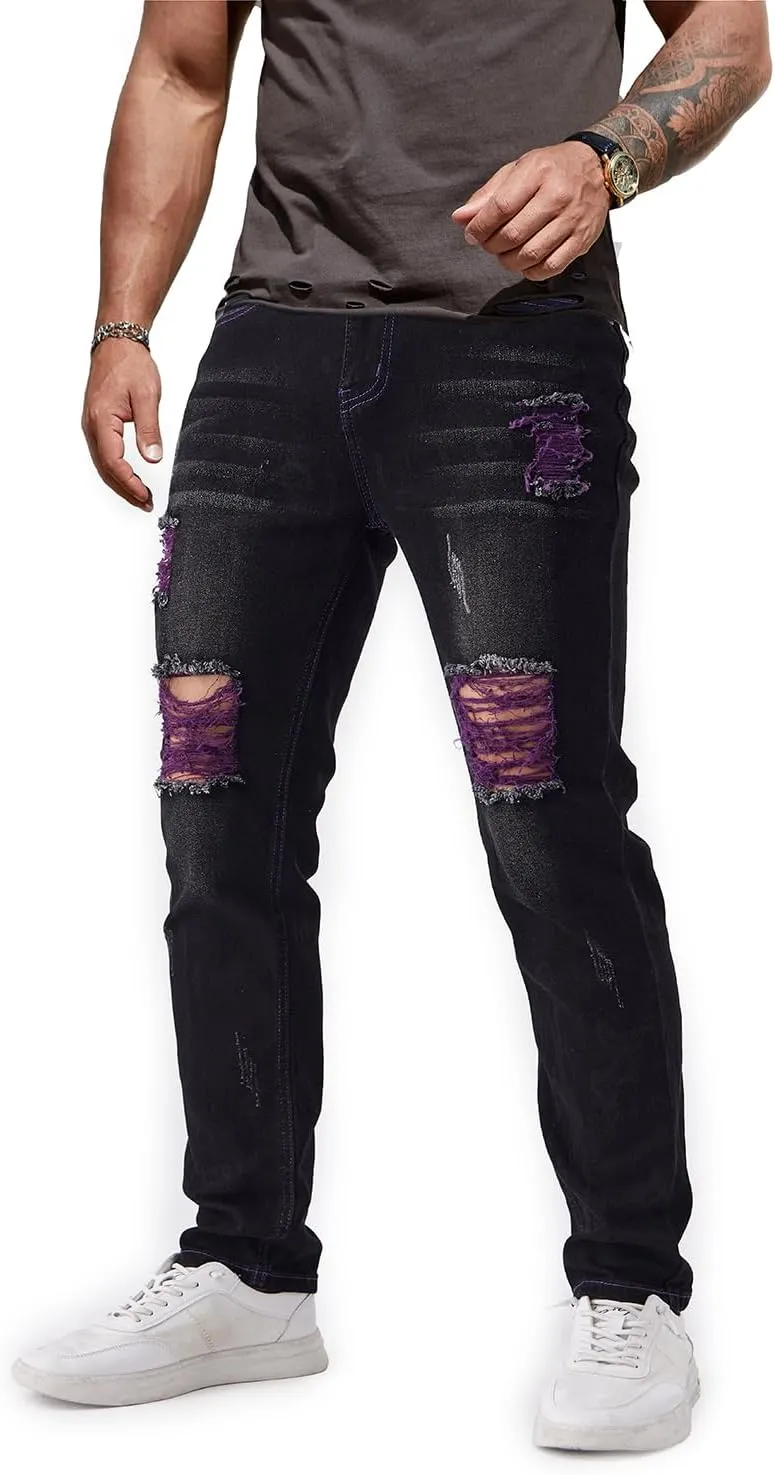 Ripped Stretch Slim Fit Denim
