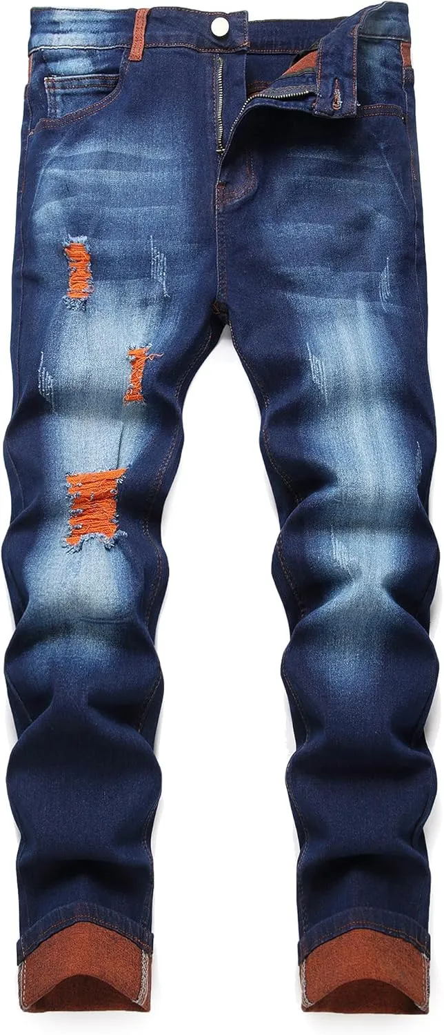 Ripped Stretch Slim Fit Denim