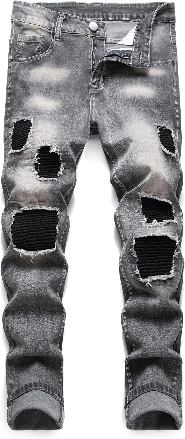 Ripped Stretch Slim Fit Denim