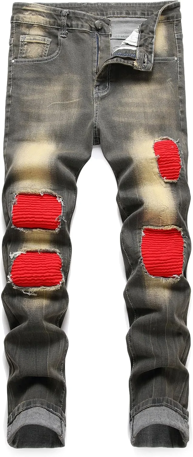 Ripped Stretch Slim Fit Denim