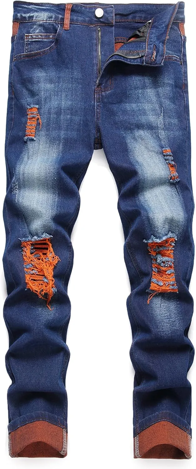 Ripped Stretch Slim Fit Denim